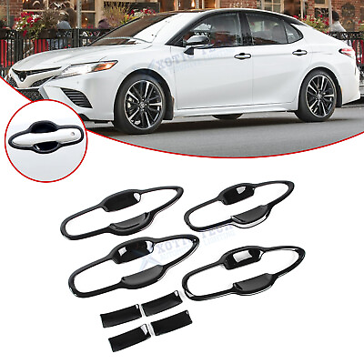 #ad Glossy Black Door Handle Bowl Cover Moulding Decor For Toyota Camry 2018 2024 $22.98