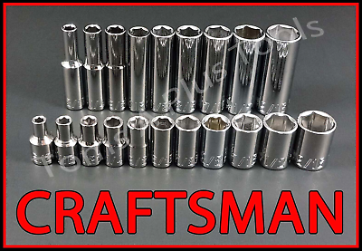 #ad CRAFTSMAN TOOLS 20pc Short amp; Deep 1 4 SAE Standard 6pt ratchet wrench socket set $28.99