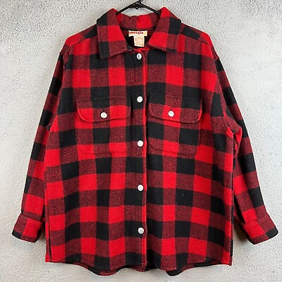 #ad Vintage Energie by Currants Red Buffalo Plaid Flannel size M $34.99