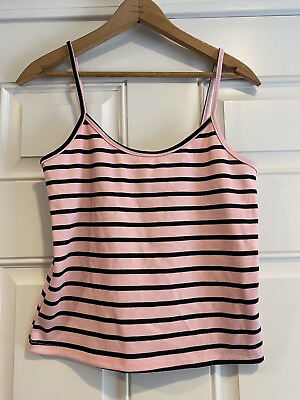 #ad S.O. R.A.D. Pink Striped Tank Top Large NEW Cropped. 2B 4 $9.99