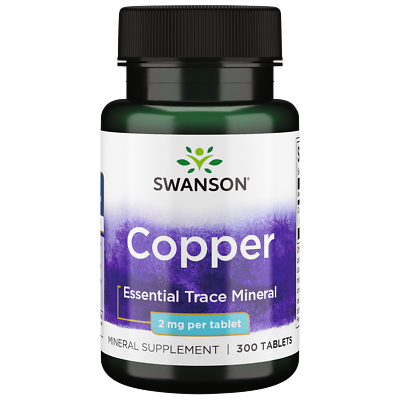#ad Swanson Copper Essential Trace Mineral Organ amp; Tissue Health 2 mg 300 Tabs $8.40