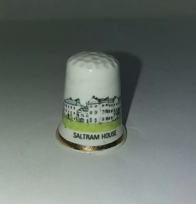 #ad VINTAGE BONE CHINA THIMBLE SALTRAM HOUSE PLYMOUTH DEVON SEWING COLLECTABLE GBP 5.65
