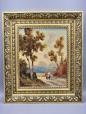 #ad Antique Giovanni Pagliarini Oil Painting Signed Listed Italian Artist Landscape $150.00