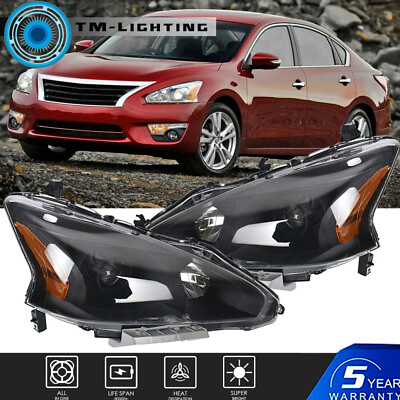 #ad For 2013 2014 2015 Nissan Altima Projector Headlight Black Pair Left amp; Right $112.16
