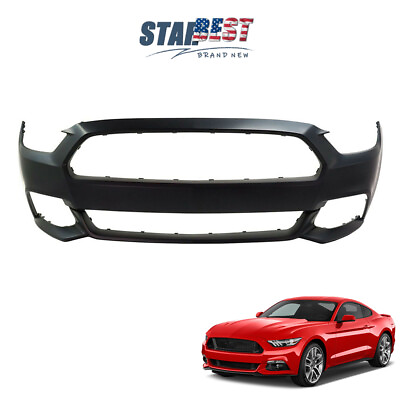 #ad Front Bumper Cover Black Primed Fit For Ford Mustang 2015 2016 2017 Plastic $112.40