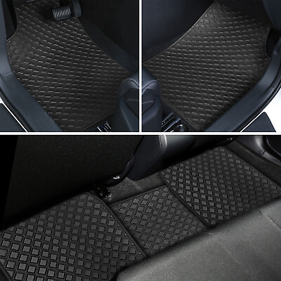 #ad For Chevy Car Floor Mats Liner 3D Diamond Grid PU Leather Carpets Waterproof $31.99