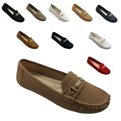 #ad New Women#x27;s Moccasins Slip On Flat Shoes $18.99