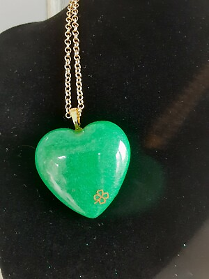 #ad Green Heart Pendant Necklace $15.00