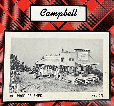 #ad Campbell Scale Models Produce Shed #379 Unassembled Craftsman Kit  NIB $44.95