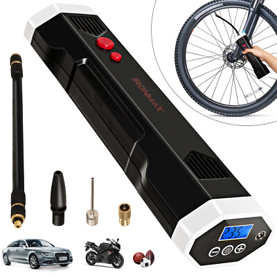 Rechargeable Wireless Air Pump Car Bicycle Electric Tire Auto Inflator w Light $19.99