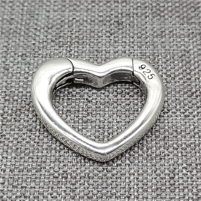 #ad 925 Sterling Silver Love Heart Lobster Clasp for Bracelet Necklace $12.11