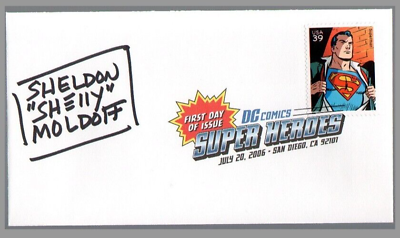 #ad Sheldon Moldoff SIGNED Golden Age Superman DC Comic Super Heroes USPS FDI Stamp $99.99