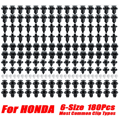 #ad 180Pcs Car Fender Bumper Panel Moulding Clips Push Rivets For Honda Civic Accord $21.50