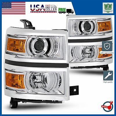 #ad 2x Projector Headlight Assembly LeftRight Side For 2014 15 Silverado Chevy 1500 $180.99