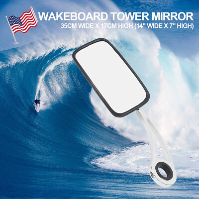 #ad Aluminum Wakeboard Tower Rearview Mirror Boat Water Ski Rear view Convex Mirror $42.99