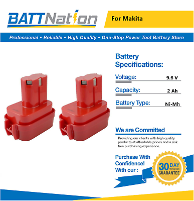 #ad 2x 9.6V 2Ah NiMh Battery for Makita 9100 9100A 9101 9101A 9102 9102A $49.45