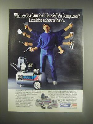 #ad 1990 Campbell Hausfeld Air Compressor Ad Who needs $19.99