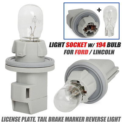 #ad For Ford Light Socket w 194 Bulb License Tail Brake Parking Lamp F150 F250 F350 $8.49