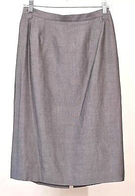 #ad Kasper amp; Co ASL Size 6 Gray 2 Pc Lined Rayon Skirt Vest Set $18.00