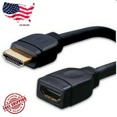 #ad 8quot; Inch HDMI High Speed Male to Female Extension Adapter Dongle Port Saver Cable $4.24