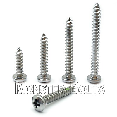 #ad #14 Stainless Steel Phillips Pan Head Self Tapping Type A Sheet Metal Screws A2 $7.22