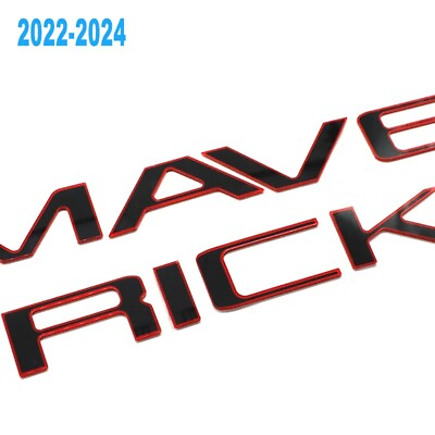 #ad 2022 2024 Tailgate Insert Letter For Maverick Black Red Outline Rear 3D Badge $19.89
