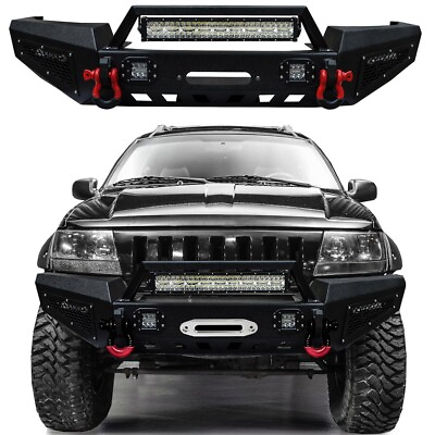 #ad #ad Vijay For 1999 2004 2nd Gen Grand Cherokee WJ Front Bumper with LED Light $489.99