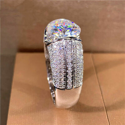 #ad Fashion Silver Plated Rings for Women Cubic Zirconia Jewelry Sz 6 10 Lab Created $4.49