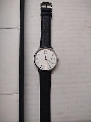 #ad Timex Men#x27;s TW2T69900 A7 Waterbury Automatic SS Watch w Black Leather Band $85.00