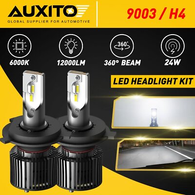 #ad #ad AUXITO H4 9003 LED Headlight Bulbs Hi Low Beam Conversion Kit 6000K White Canbus $24.99