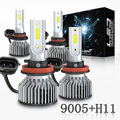 #ad Quayub Combo White 6000K LED Headlight Kit 9005 H11 Bulbs HighLow Beam Bright $28.99