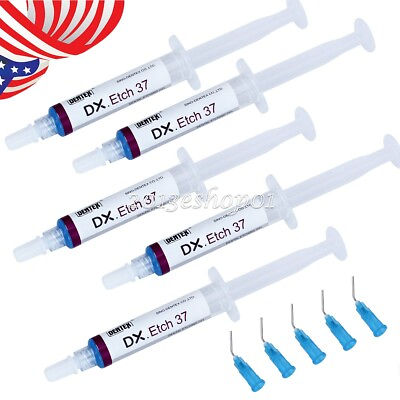 #ad 5 Kits Dentex Dental Acid Etch Etching Gel 37% 5 ml syringe $19.22