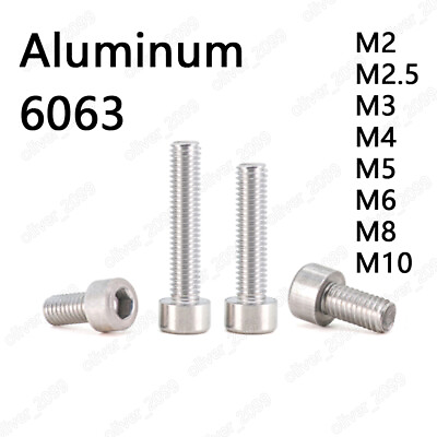#ad Aluminum Alloy 6063 Allen Bolts Hex Socket Cap Head Screws M2 M3 M4 M5 M6 M8 M10 $66.26