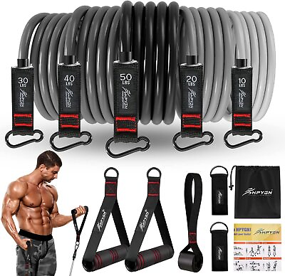 #ad 11 PCS Resistance Band Set Yoga Pilates Abs Exercise Fitness Tube Workout Bands $24.99