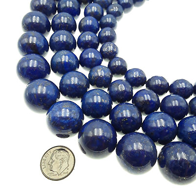 #ad Lapis Lazuli Smooth Round Beads Size 14mm 16mm 18mm 20mm 15.5quot; Strand $16.99