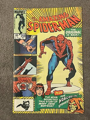 #ad Amazing Spider Man #259 RAW 9.6 MARVEL 1984 1st Return Old Costume. Hobgoblin $75.00