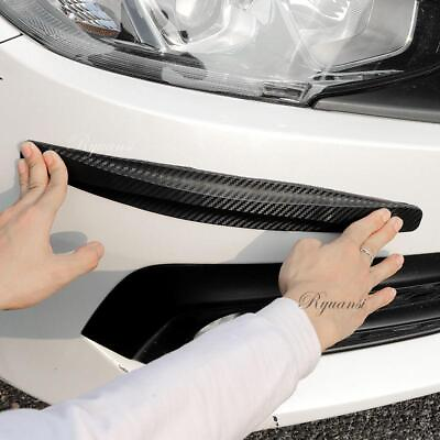 #ad 2Pcs Carbon Fiber Car Bumper Corner Protector Guard Cover Anti Scratch Strips $14.99