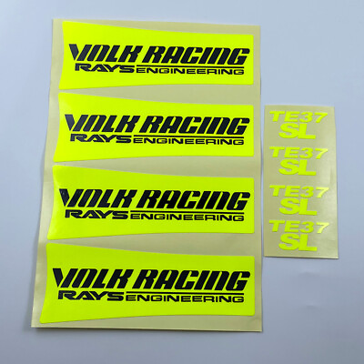 #ad YellowBlack JDM Reflective RAYS VOLK Racing TE37SL Wheel sticker decal Drift $18.45