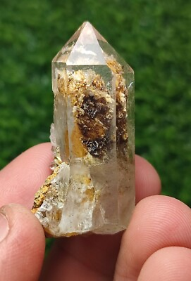 #ad Quartz Crystal With Beautiful Yellow Inclusion Having Perfect Termination Pak. $20.00
