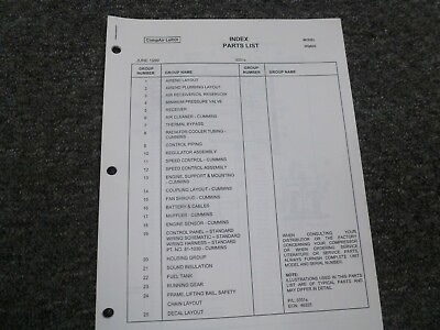 #ad CompAir LeROI HQ600 Rotary Screw Air Compressor Parts Catalog Manual $56.42
