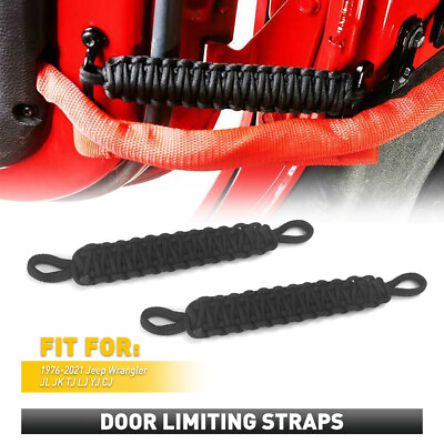 #ad For Jeep Wrangler JK YJ TJ 1 Car Pair Door Limiting Straps Belt Set Accessories $11.99