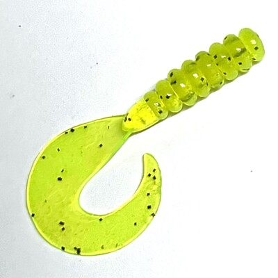 #ad 15Ct 3.8 inch curly tail grub Chartreuse for fishing Bass Fishing lure $8.09