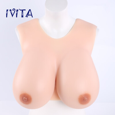 #ad IVITA H CUP Crossdressers Silicone Breast Form Drag Queen Breastplate Fake Boobs $315.00