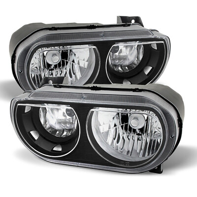 #ad For 2008 2014 Dodge Challenger Headlights Assembly Lamp Black CH2502219 $82.49