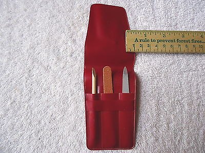 #ad Vintage quot; NOS quot; Triple Cut 3 Piece Nail Set In Plastic Pouch quot; AWESOME COLLECTIB $11.99