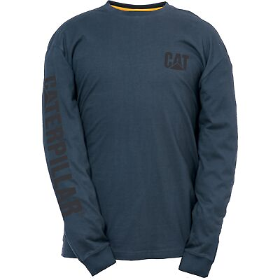 #ad Caterpillar Men Trademark Banner Long Sleeve Tee T Shirt Cotton $17.99