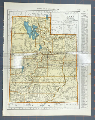 #ad 1940#x27;s Utah atlas Map Vintage $15.00