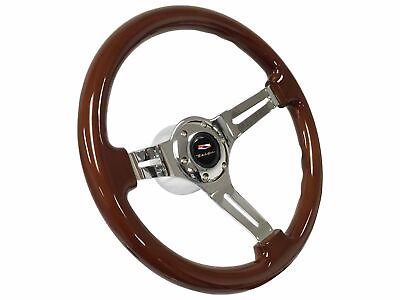 #ad 1950 81 Chevy Bel Air Mahogany Wood Steering Wheel Kit For Late GM Spline $247.49