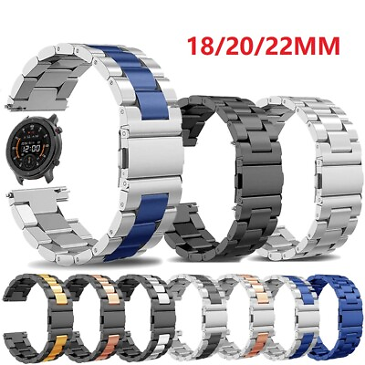 #ad 18 20 22mm Metal Watch Band Strap Replacement Bracelet Stainless Steel Wristband $11.99
