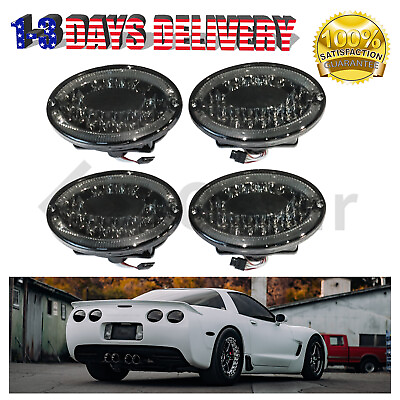 #ad Rear LED Tail Lights Brake Lamp Black Set of 4 For 1997 2004 Chevy C5 Corvette $140.00